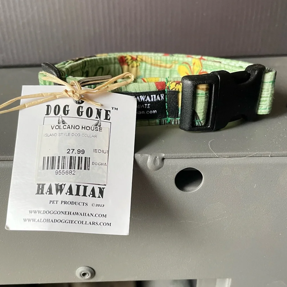 Dog Gone Hawaiian Medium Adjustable Floral Plumaria Dog Collar Made in Hawaii
